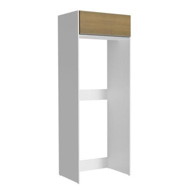 Imagem de Porta Geladeira Madesa Glamy 1 Porta Basculante - Branco/Rustic