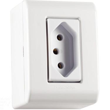 Imagem de Caixa de Sobrepor 1 Tomada 2P+T 10 A 250 V Tramontina LizFlex Branca Tramontina