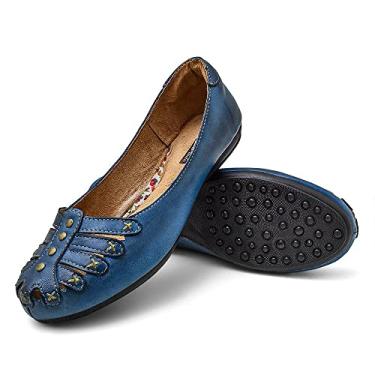 Imagem de Sapatilha femininna jovem brisa couro 3001 BP azul Cor:Azul;Tamanho:35;Genero:Feminino