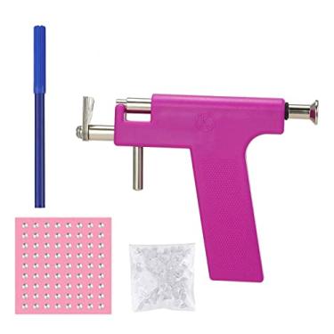 Imagem de Wemay Conjunto de pistola de piercing de orelha de segurança para orelha, nariz, umbigo, conjunto de pistola de piercing de corpo com 98pcs pinos de brinco