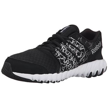 Imagem de Reebok Tênis de corrida Twistform (criança pequena/criança grande), Preto/branco/prata, 12.5 Little Kid