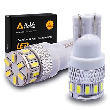 Imagem de Alla Lighting Lâmpadas LED T10 Wedge 194 168 2825 W5W, licença branca 6000K, reverso, porta-malas, marcador, estacionamento, porta, mapa, lâmpadas de cúpula, luz de 360° 4014 18-SMD super brilhante