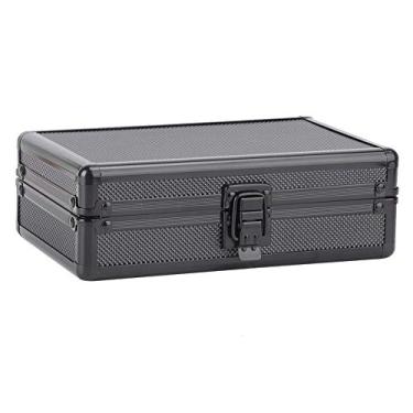 Imagem de HEEPDD Caixa de charutos, 20 x 13 x 6 cm, estojo portátil de alumínio para armazenamento de charutos, mini caixa de charutos para viagem ao ar livre com umidificador para 10 umidificadores de charutos