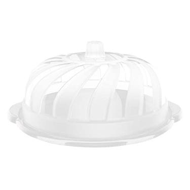 Imagem de Uninjet Boleira Espiral Branca Transparente com Tampa, Sem BPA, para Bolo, 1 Unidade