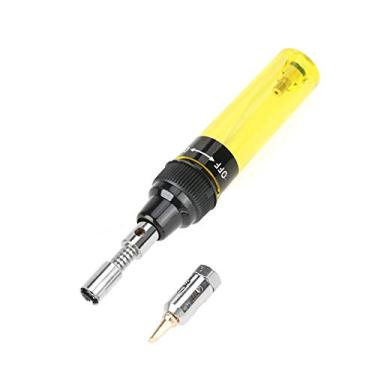Imagem de 1 peça caneta de solda de metal plástico ferro tocha solda kit eletrônico para máquina de solda de ferro de solda (amarelo)