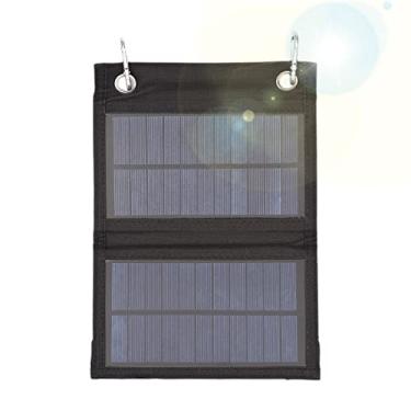 Imagem de Tingpai Carregador solar dobrável de 4 w com porta usb 2 peças mosquetão painel solar portátil à prova d'água compacto carregador de telefone de energia solar pa tablet laptop celulares camping camin