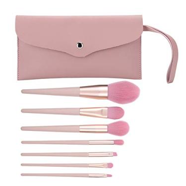 Imagem de Conjunto de pincéis de maquiagem cosmética 7 peças, conjunto de pincéis de cosméticos, kit de pincéis de blush em pó base corretivo pincéis de maquiagem com bolsa