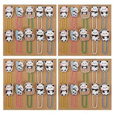 Imagem de Micro Traders 40 peças de clipes de papel de panda fofos, clipes de agenda de metal, marcadores de livro, acessórios de livro, materiais de escritório, presentes para amantes de panda, leitores,