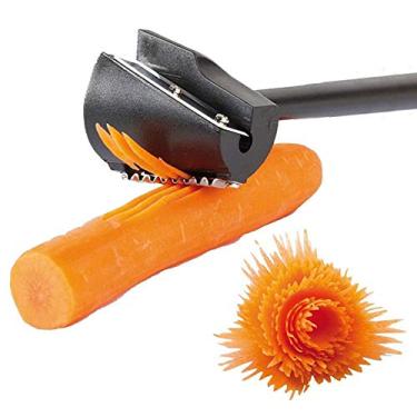 Imagem de (A) - TXIN Carrot Curler and Peeler, Black Carrot Spiral Shred Slicer Root Vegetables Fruits Slicer Sharpener Garnishing Tool