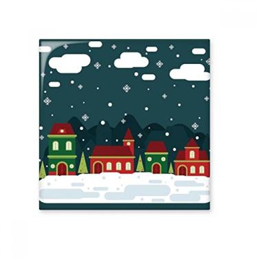 Imagem de Floco de neve neve casa na árvore da nuvem azulejo brilhante decalque de pedra adornada tijolo vitrificado