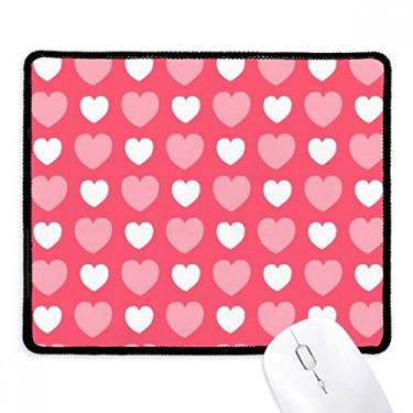 Imagem de Mouse pad de borracha para jogos dia dos namorados rosa e branco com bordas costuradas