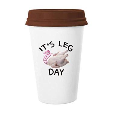 Imagem de Caneca de café de cerâmica para o dia de galinha Art Deco, presente moderno