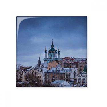 Imagem de Castelo nuvens céu azul art déco presente moderno cerâmica azulejo brilhante decalque pedra adornada tijolo vitrificado