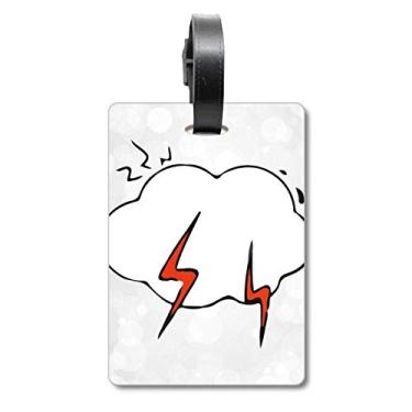 Imagem de Bolsa de mala com estampa de ilustração em nuvem meteorológica, etiqueta para cartão de bagagem