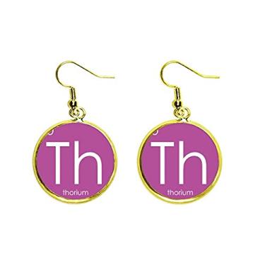 Imagem de Brincos femininos com pingente de Thorium Th de mesa de menstruação elementos de química