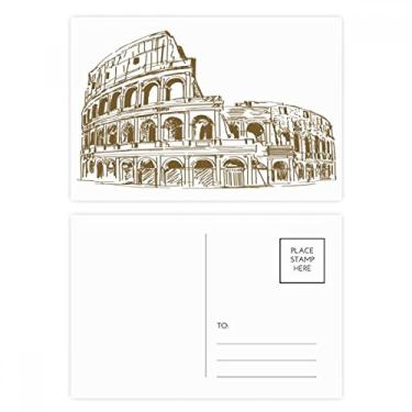 Imagem de Conjunto de cartões postais de aniversário com paisagem e desenho de marco da Itália Roma 20 peças