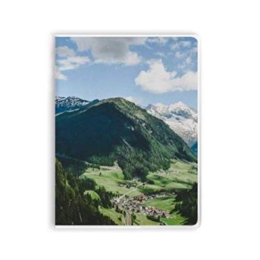 Imagem de Diário de capa macia para caderno Mountain City Clouds Blue Sky