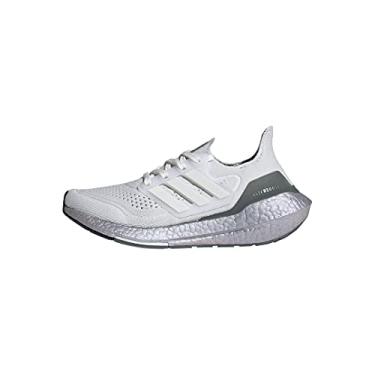 Imagem de adidas Tênis de corrida unissex infantil Ultraboost 21, Branco cristal/branco claro/verde nebuloso, 20