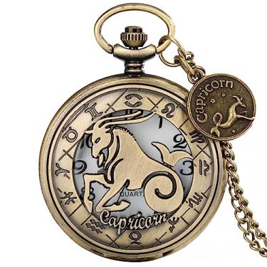 Imagem de ZALTAS relógio de bolso retro bronze relógio acessórios quartzo pingente relógio colar corrente