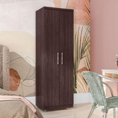 Imagem de Armário Multiuso Sabrina com 2 Portas e Cabideiro Cor Castanho - AJL