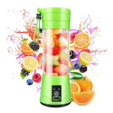 Imagem de Mini Liquidificador 6 Lâminas USB Portátil Recarregável Shake Vitaminas e Sucos (Verde)