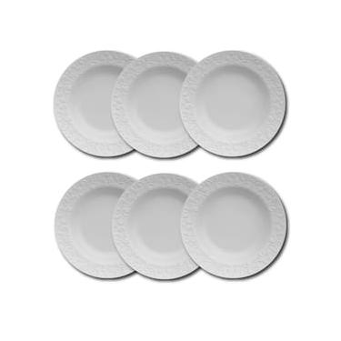 Imagem de Conjunto de Pratos Fundos Germer Tassel em Porcelana Branco – 6 Peças