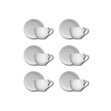 Imagem de Conjunto de Xícaras para Café Germer Diamante em Porcelana 80 ml – 6 Peças