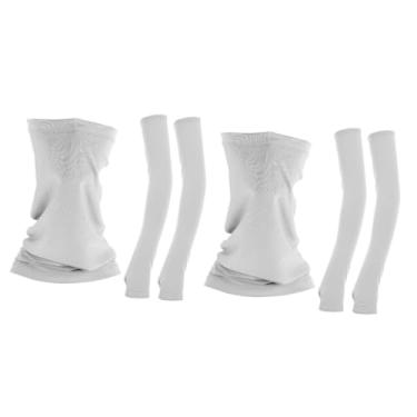 Imagem de INOOMP 2 Conjuntos Conjunto De Mangas De Pescoço Lenços Masculinos Cachecol Mais Quente Protetores De Braço De Verão Esportes Refrescantes Cara Poliéster Tubo Dobrado Ar Livre
