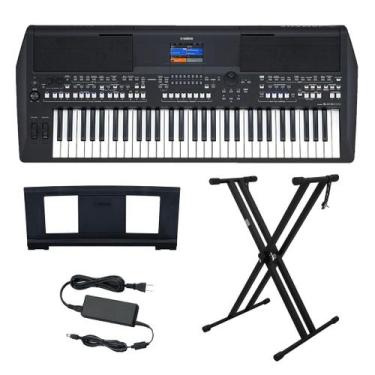 Imagem de Kit Teclado Arranjador 61 Teclas Psr Sx600 Com Fonte Bivolt Yamaha E S