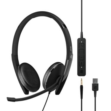 Imagem de EPOS | Sennheiser Adapt 165 USB II (1000916) - Fone de ouvido com fio, dupla face - conector de 3,5 mm e conectividade USB - UC otimizado - som estéreo superior - conforto aprimorado - controle de chamadas - preto