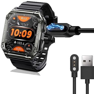 Imagem de Lamshaw Cabo de carregamento USB magnético de substituição, compatível com relógio inteligente militar Pasonomi NX6/AceGIFT, OFUSHO, INEYES, Docooler, Desong, NX6 1.95 Military Smart Watch Compatível com PASONOMI NX6 Military Smart Watch/AceGIFT NX6 Military Smart Watch/OFUSHO NX6 Military Smart Wat