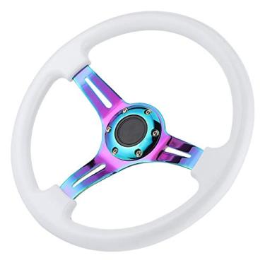 Imagem de Volante, volante de corrida de 35,5 cm com 6 furos e raio colorido ABS Drifting Wheel universal para carro