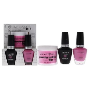 Imagem de Match Makers Plus Dip – Flor de cerejeira Kyoto da Cuccio para mulheres – 3 unidades de sistema de imersão em pó profissional de 45 g, esmalte de unhas de 12 g