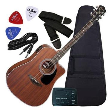 Imagem de Kit Violão Hofma Hmf 250 Folk Eletroacústico Aço Stnt Capa