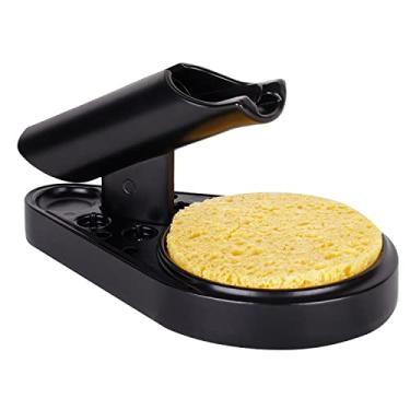 Imagem de Noah Suporte de ferro de solda premium Suporte de ferro de solda com esponja de limpeza, kit de limpeza de pontas, base de metal, preto