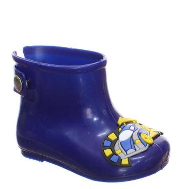Imagem de Bota Galocha Infantil Calçado de Criança Pvc Azul Brilhante-Masculino