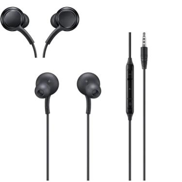 Imagem de Fone de Ouvido com Fio Premium P2 (3.5mm) – À Prova de Suor, Microfone, Áudio Profissional, Leve, Cabo Anti-Emaranhamento para Smartphone, Tablet, PC, Notebook, MP3 - Preto