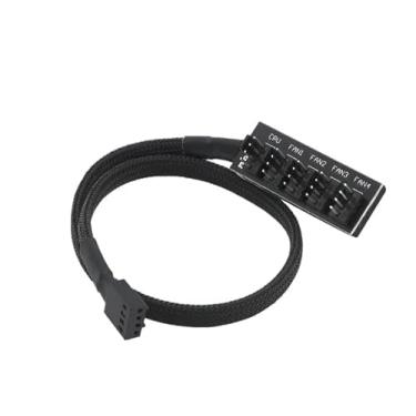 Imagem de 40 cm 1 a 5 4 pinos PWM Ventoinha Hub CPU Computador PC Case Chasis Cooler Power Extension Cable Splitter Adapter Controller