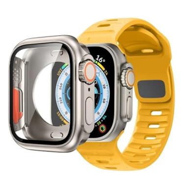 Imagem de Waillynice Capa + pulseira de silicone inteligente para Apple Watch séries 3, 4, 5, 6, Se 7 e 8 de 45 mm, 44 mm, 41 mm, 42 e 40 mm (série 6SE54 de 44 mm, O)