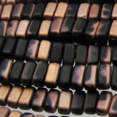 Imagem de CzechMate Contas tchecas de vidro de tijolo de 3 mm x 6 mm - Fosco Apollo Jet (50 contas)