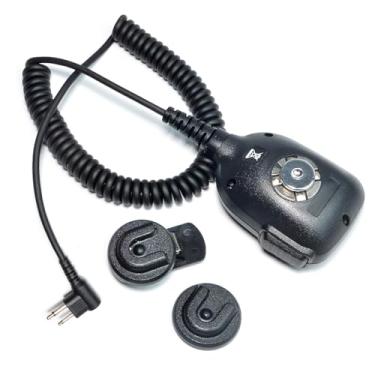 Imagem de UAYESOK Microfone de alto-falante de rádio amador com suporte para microfone de carro de veículo para Motorola Rádios de 2 pinos CP185 CP200 CLS1410 CLS1110, microfone de ombro