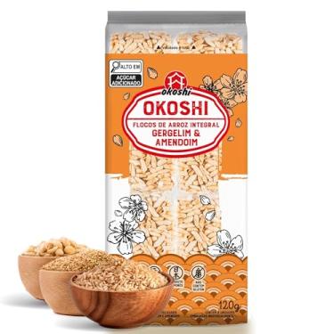 Imagem de OKOSHI - Okoshi Integral com Gergelim e Amendoim - Snacks Saudáveis, Lanches Fit para a Dieta - Vegano, Sem Glúten, Sem Lactose, Sem Gordura Trans, Kosher - 8 Barrinhas - 200g