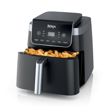 Imagem de Ninja Air Fryer Pro XL 6 em 1 com capacidade de 6,5 QT, Max Crisp, Air Fry, Air Roast, Assar, Reaquecer, Desidratar, Tecnologia Max Crisp com 450F, Cesta Antiaderente e Prato Crisper, Cinza, AF181