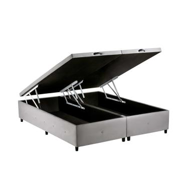 Imagem de Base para Cama Box Casal King com Baú S. Design para Colchão de 193 cm - 1900 - Cinza