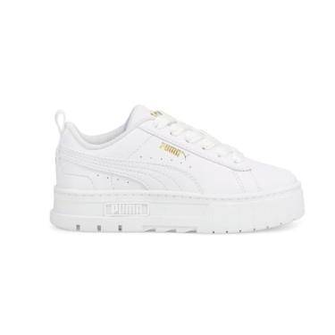 Imagem de PUMA Tênis infantil feminino Mayze Platform - Branco, Puma Branco/PUMA Team Gold, 11.5 Little Kid