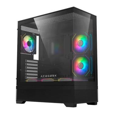 Imagem de Gabinete Gamer Acegeek Cruiser L460, Mid-Tower, Lateral de Vidro, Pret