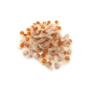 Imagem de Conector de fio a fio UY K2, SINCODA 100 peças à prova d'água com botão transparente laranja com botões transparentes conectores de fio de telefone UY2 Terminais de cabo de rede K2 (K2)