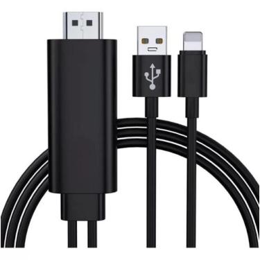 Imagem de Cabo Lightning Hdtv Hdmi Adaptador compativel com iPhone Com Usb 2m - 