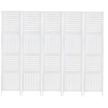 Imagem de 5 Biombo Pintado Divisoria Separador de Ambiente MDF Com Pés Preto ou Branco (Horizontal Vertical, Branco)