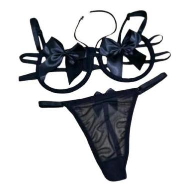 Imagem de Conjunto lingerie sex laço,em tule, sutia com alças regulaveis, - Carr